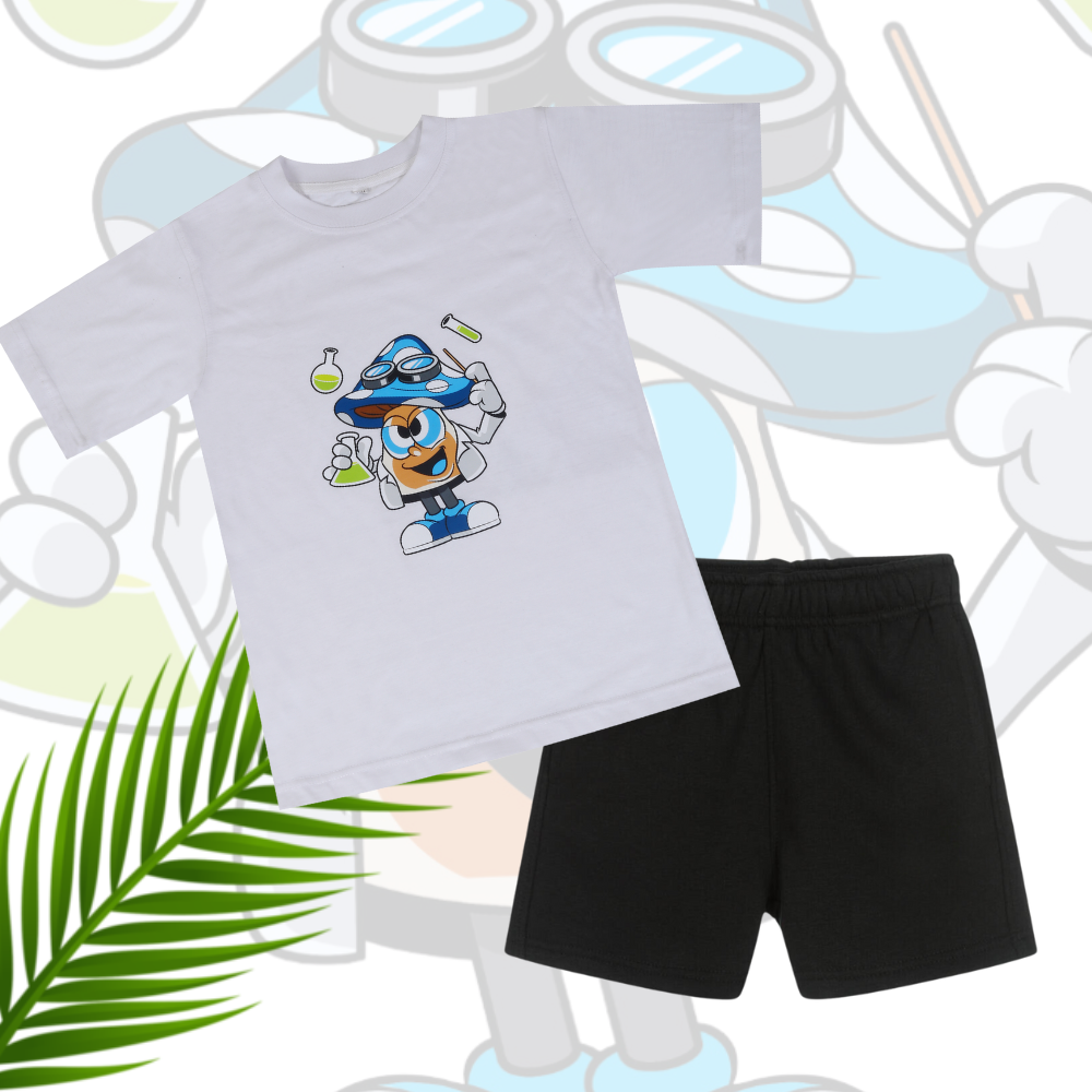 White T-Shirt and Short Combo For 10 to 12 Year kids