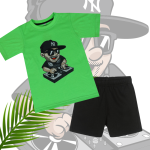 Neon Green T-Shirt and Short Combo For 10 to 12 Year kids