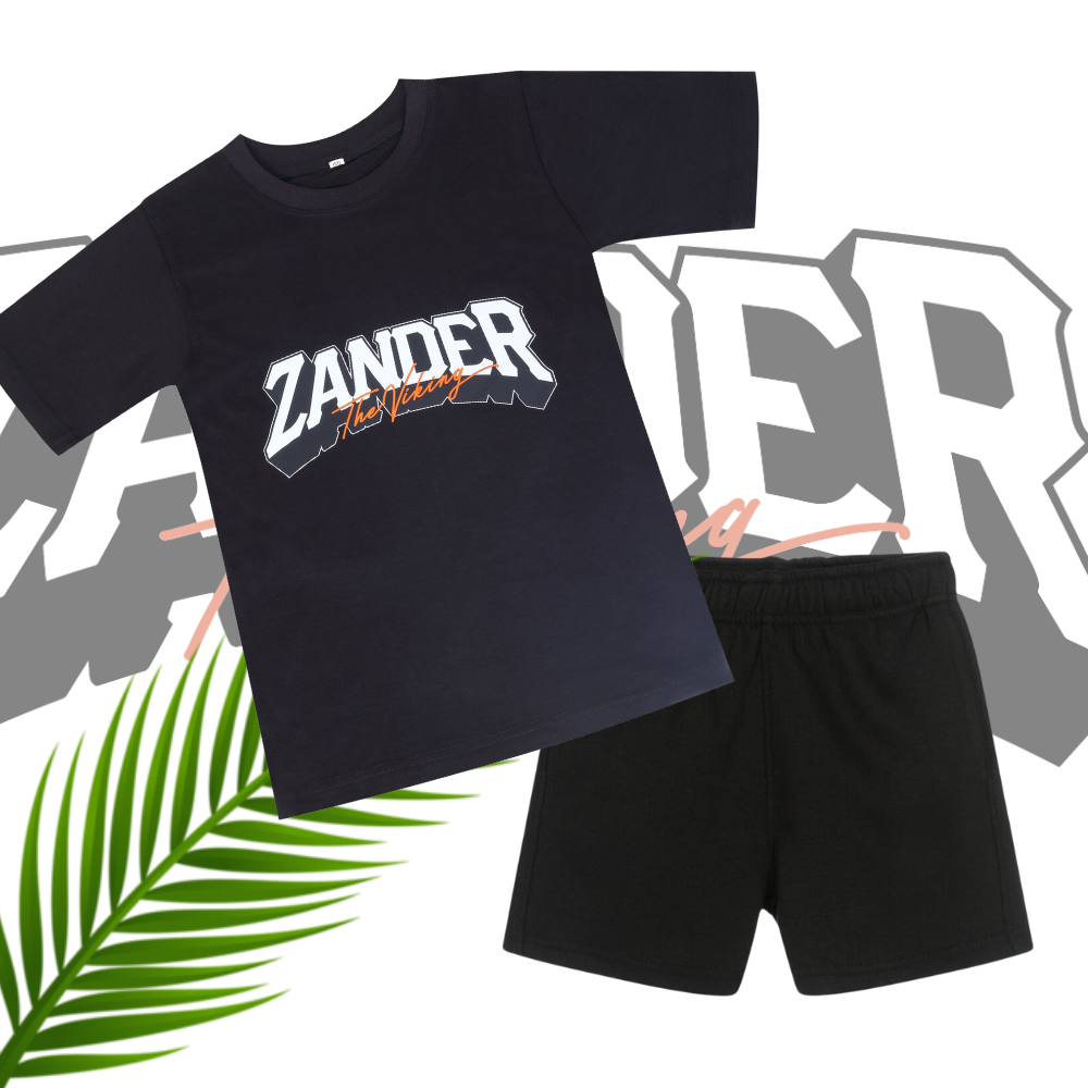 Black T-Shirt and Short Combo For 10 to 12 Year kids