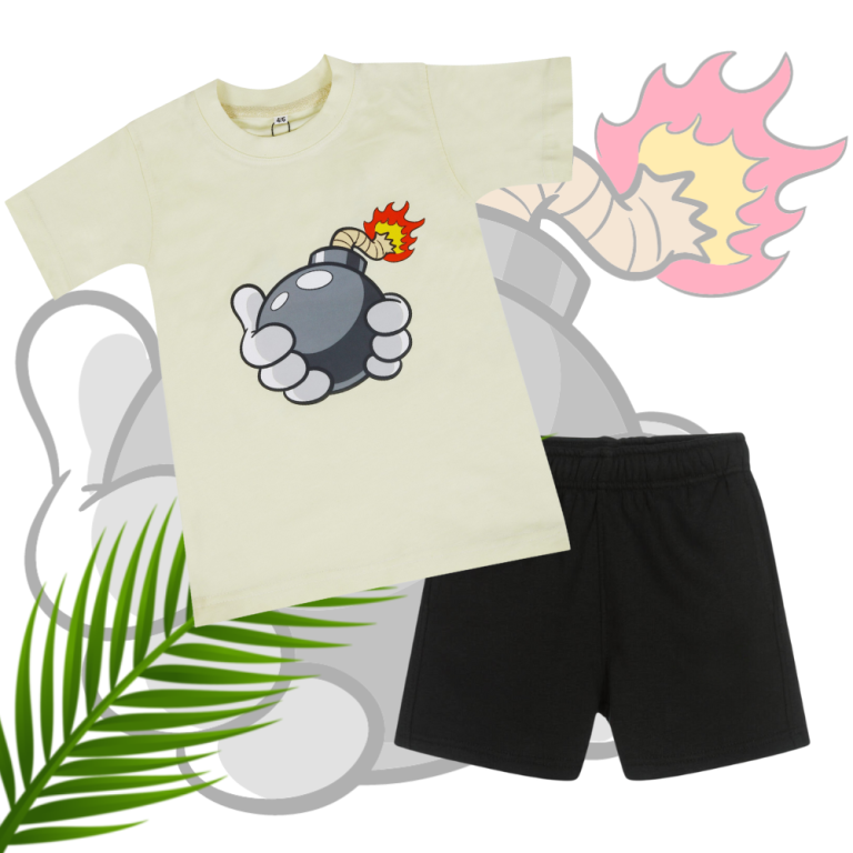 Light Yellow T-Shirt and Short Combo For 2 to 6 Year kids